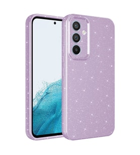 Vendas Samsung Galaxy A55 Kılıf Kamera Korumalı Simli Lüks Zore Koton Kapak (Lila)