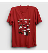 Presmono Unisex Sarı Drums Baterist Hediye Müzisyen Musician T-Shirt 507990tt (Kırmızı)