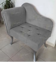 Yeni Model Tekli Köşe Koltuğu Josefin Bench Gümüş Ayak (Gri)