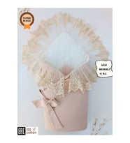 DANTELLİ BEBEK BATTANİYESİ %100 PAMUKLU DOĞAL ORGANİK UYKU KUNDAĞI HEDİYELİK YENİDOĞAN MEVLÜTLÜK KND45508 (Bej)
