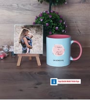 Anneye Doğum Günü Hediyesi Fotoğraflı Dekoratif Taş, Kupa Bardak Beyaz Hediye (Model 6)