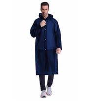 Unisex Eva Kumaş Su Rüzgar Geçirmez Yağmurluk (Lacivert)