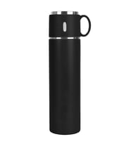 Bardaklı 580ml Çelik Termos (Siyah)