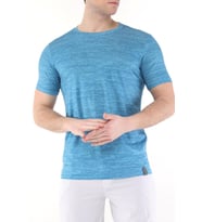 Ghassy Co. Erkek Nem Emici Aktif Gym Fitness Koşu Performans Outdoor Tshirt (Turkuaz)