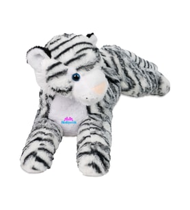 Peluş Oyuncak Yatan Sevimli Leopar 60 Cm (Beyaz)