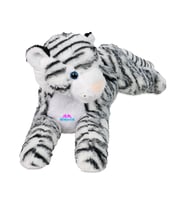 Peluş Oyuncak Yatan Sevimli Leopar 60 Cm (Beyaz)