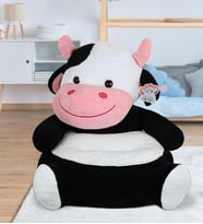 Özgüner Oyuncak İnek Peluş Bebek Çocuk Koltuğu (Siyah - Beyaz - Ten)