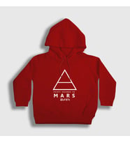 Presmono Unisex Çocuk Beyaz Logo 30 Seconds To Mars Kapüşonlu Sweatshirt 171999tt (Kırmızı)