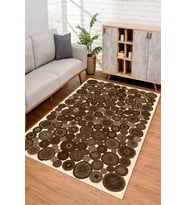 Dijital Kaymaz Taban Yıkanabilir Renkli Salon Halısı Mutfak Halısı Yolluk ND-SD-361 (Kahverengi)