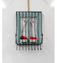 Pencere Tasarımlı Renkli Anahtarlık 16x25 (Turkuaz)