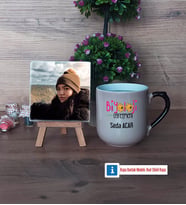 Biyoloji Öğretmeni Fotoğraflı Dekoratif Taş, Kupa Bardak Beyaz Hediye (Model 10)