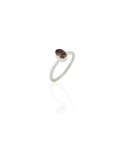 Kadir Jewellery 925 Ayar Gümüş Kaplama Zirkon Taşlı  Kadın Minimal Yüzük (Kahverengi)