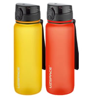 Uzspace 2'li Tritan Matara Seti 800 ml 14 Farklı Renk Seçeneği FiftyFifty (Kırmızı-Saks)