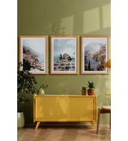 Çerçeveli Tablo  Dekorasyon  Ev Dekoru Modern Sanat Sahil Baskısı İtalya Duvar Sanatı  Plaj Tatil ÖZC-454 (Natural)