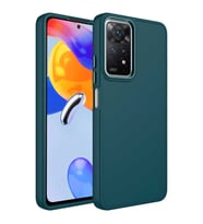 Redmi Note 11 Global Kılıf Luna Dışı Soft Yumuşak İçi Kadife (Koyu Yeşil)