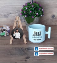 Jeoloji Mühendisi Kupa Bardak Beyaz ve Fotoğraflı Ahşap Anahtarlık Hediye (Model 12)