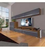 Decoraktiv Ekoflex 8 Mdf Tv Ünitesi Tv Sehpası (Antrasit - Ceviz)