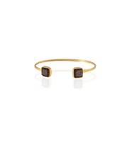 Kadir Jewellery 22 Ayar Altın Kaplama El İşçiliği Zirkon Taşlı Kadın Charm Bileklik (Bordo)