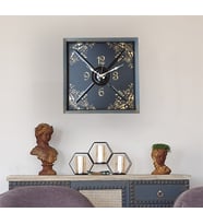 Markakanvas Ahşap ,Metal Altın(Gold)Renkli Duvar Saati 50x50cm (Siyah)