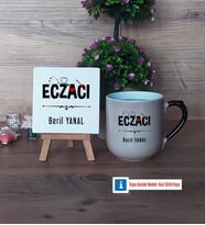 Eczacı Dekoratif Taş, Kupa Bardak Kırmızı Hediye (Model 9)
