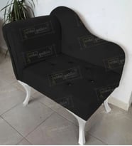 Yeni Model Tekli Köşe Koltuğu Josefin Bench Beyaz Ayak (Siyah)