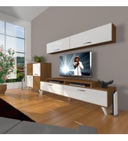 Decoraktiv Ekoflex 6y Slm Retro Tv Ünitesi Tv Sehpası (Beyaz - Kahverengi)