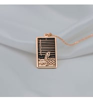 Kişiye Özel 925 Ayar Gümüş 9 Kılıç Tarot Kolye (Rose)