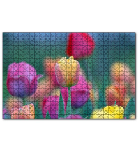 Cakapuzzle Baharda Renkli Laleler Görseli  Puzzle Yapboz MDF (Ahşap) (255 Parça)