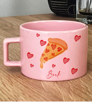 Kişiye Özel Pizza Lover Hediye Pastel Fincan (Pembe)