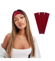 3'lü Spor Saç Bantları - Elastik Kaymaz İnce Saç Ter Kafa Bandı Bandana, Kadın & Erkek Koşu Fitness Yoga Pilates Makyaj Yüz Yıkama Atletik Egzersiz Saç Bandı (Bordo)