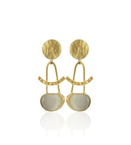 Kadir Jewellery 22 Ayar Altın Kaplama Vintage Küpe -El İşçiliği Ve Hipoalerjenik Küpe (Beyaz)