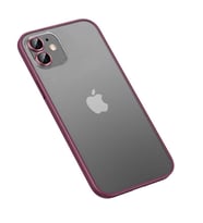 Apple iPhone 11 Kılıf Retro Kenar ve Lens Koruyucu Renkli Kılıf (Koyu Mor)