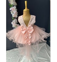 Kız Bebek Hediyelik Mevlüt Takımı Gelinlik Yenidoğan Doğum Bayram Babalar Günü Hediyesi Baby Shower Elbisesi (Somon)