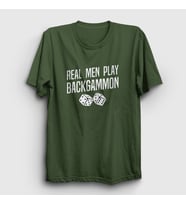 Presmono Unisex Sarı Real Men Backgammon Oyun Tavla T-Shirt 418663tt (Haki)