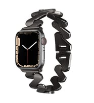 Apple Watch 44mm Kordon KRD-80 Metal Kordon (Siyah)