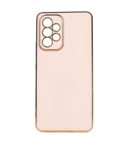 Samsung Galaxy A53 5G Kılıf Kenarları Gold Kamera Korumalı Renkli Pastel Silikon Açık Yeşil BARK (Rose - Gold)