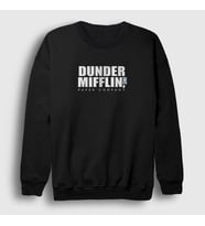 Presmono Unisex Beyaz Dunder Mifflin Dizi The Office Sweatshirt 345288tt (Siyah)