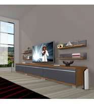 Decoraktiv Eko 270R Mdf Tv Ünitesi Tv Sehpası (Antrasit - Ceviz)