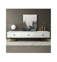 Barbara Gold Metal TV Ünitesi (Beyaz)