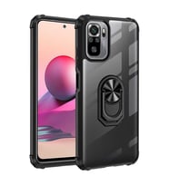 Xiaomi Redmi Note 10 Kılıf Mola Kenar Köşe Yüzük Kısımları Renkli (Siyah)