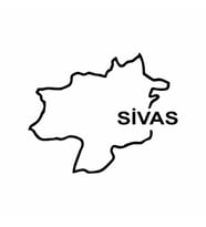 Sivas Harita Araba Sticker siyah 18x14 CM (Siyah)