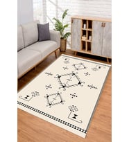 Dijital Kaymaz Taban Yıkanabilir Renkli Salon Halısı Mutfak Halısı Yolluk ND-SD-715 (Krem)