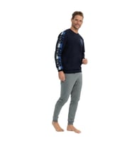U.S. Polo Assn. Erkek Uzun Kollu Baskılı Pijama Takımı (Lacivert)