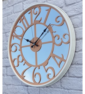 Markakanvas Metal Kasa AYNALI Duvar Saati  ( Çap 50 cm -Çap 80 cm ) (Bakır)