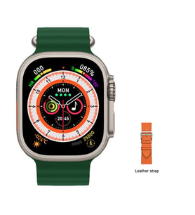 Pazariz Watch 8 Ultra 49mm  Amax Ultra Akıllı NFC - GPS - Kablosuz Şarj YEŞİL  (Turuncu)