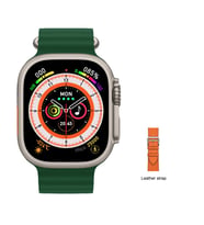 Pazariz Watch 8 Ultra 49mm  Amax Ultra Akıllı NFC - GPS - Kablosuz Şarj YEŞİL  (Turuncu)