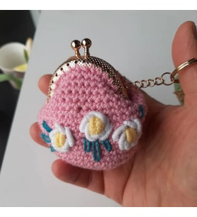 Klipsli Mini Cüzdan Anahtarlık (Pembe)