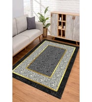 Dijital Kaymaz Taban Yıkanabilir Renkli Salon Halısı Mutfak Halısı Yolluk ND-SD-1071 (Siyah)