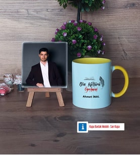 Din Kültürü Öğretmeni Fotoğraflı Dekoratif Taş, Kupa Bardak Beyaz Hediye (Model 7)