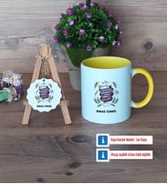 Öğretmenler Günü Hediyesi Kupa Bardak Kırmızı ve Ahşap Anahtarlık Hediye (Model 6)